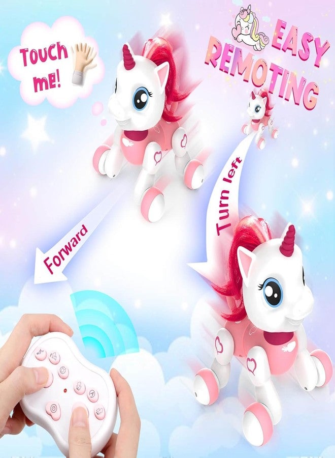 Gemcza Remote Control Unicorn Robot Pet Toy for Girls Ages 3-8 - Interactive Walking Singing Dancing Unicorn with Lights - Pink Birthday Gift for 4 5 6 7 Year Old Kids & Toddlers - Image 3